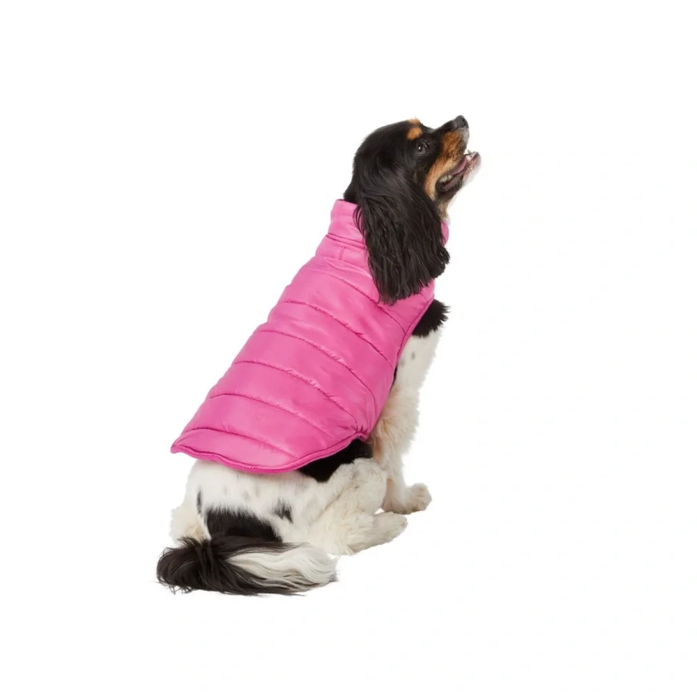 Top Paw Dog Coat Winter Puffer Jacket Fleece Lined Berry Pink XS NWT